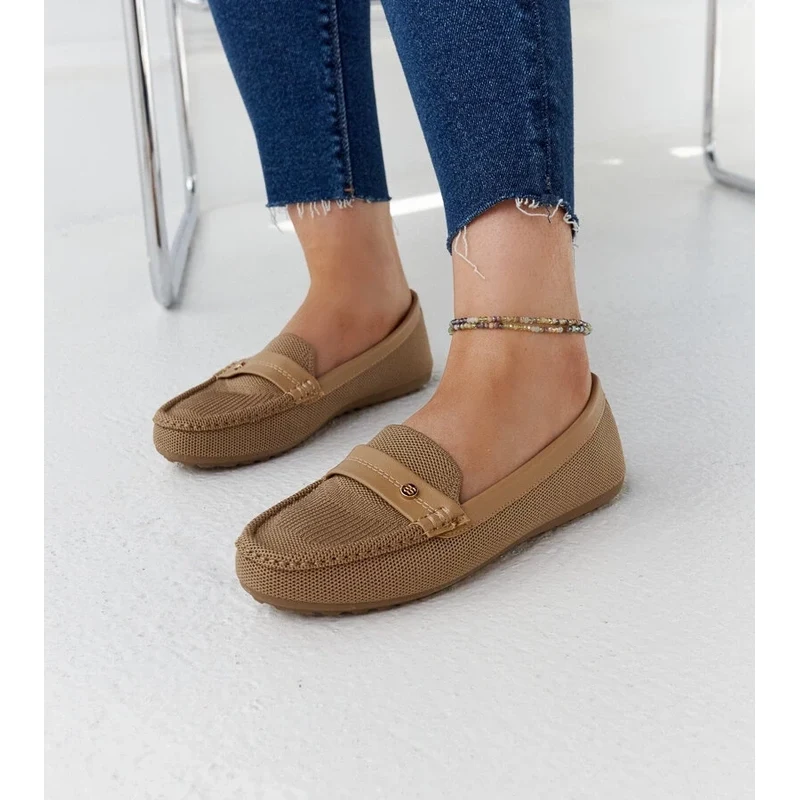 Gemre Beige fabric moccasins Fombio