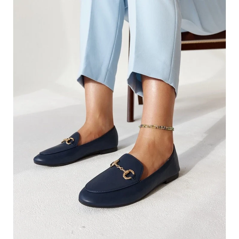 Gemre Navy blue loafers with buckle Erminia 106991397