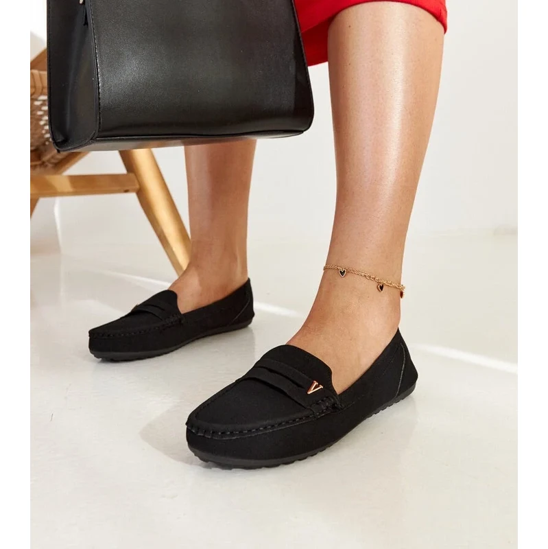 Gemre Black matte finish moccasins Rubiania 106991407