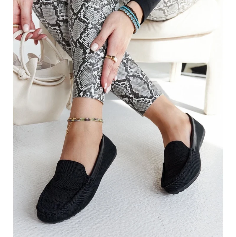 Gemre Black fabric moccasins Fiammetta 106991403