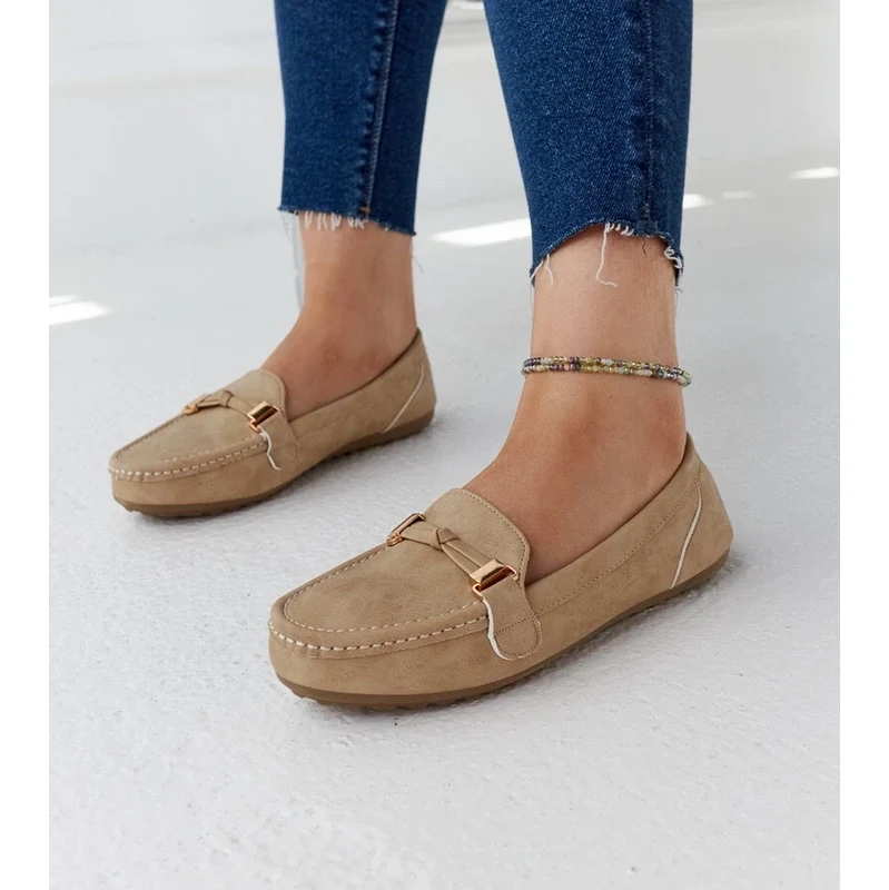 Gemre Beige matte-finish loafers Scafati