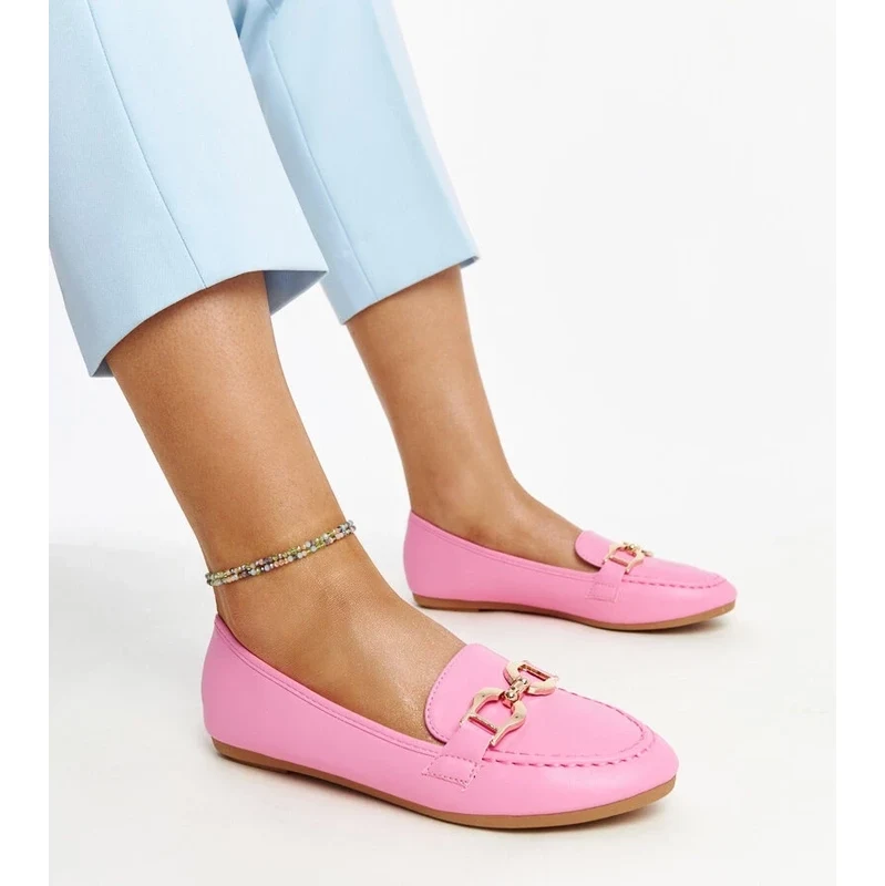 Gemre Dark pink loafers with a buckle Najla 106991417
