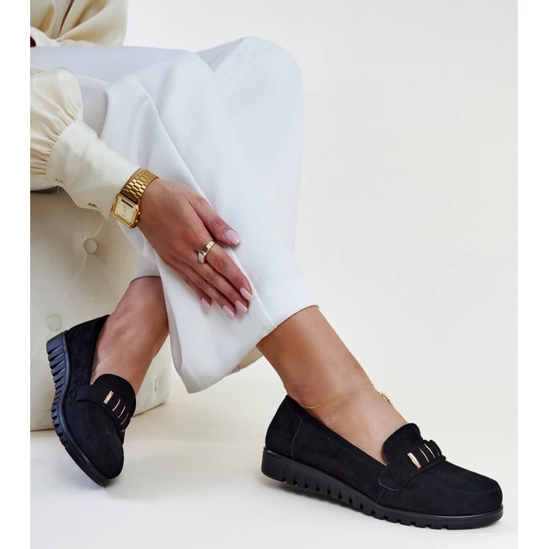 D/CEO Gemre Black loafers with decorative strap Marlisa