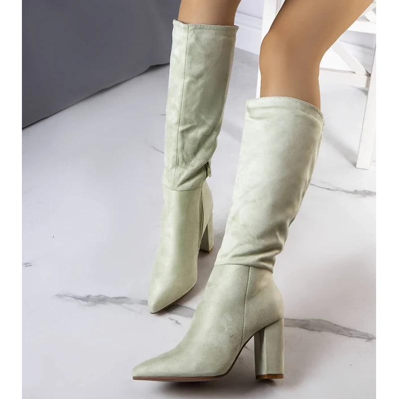 Gemre Green insulated high-heeled boots Narcis 106992332