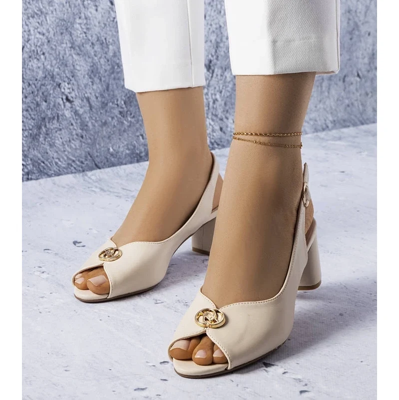 Gemre Beige Elegant Sandals Grimard