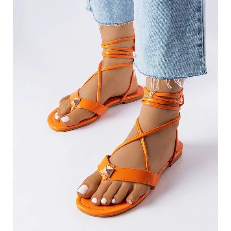 Gemre Orange lace-up sandals Marleau