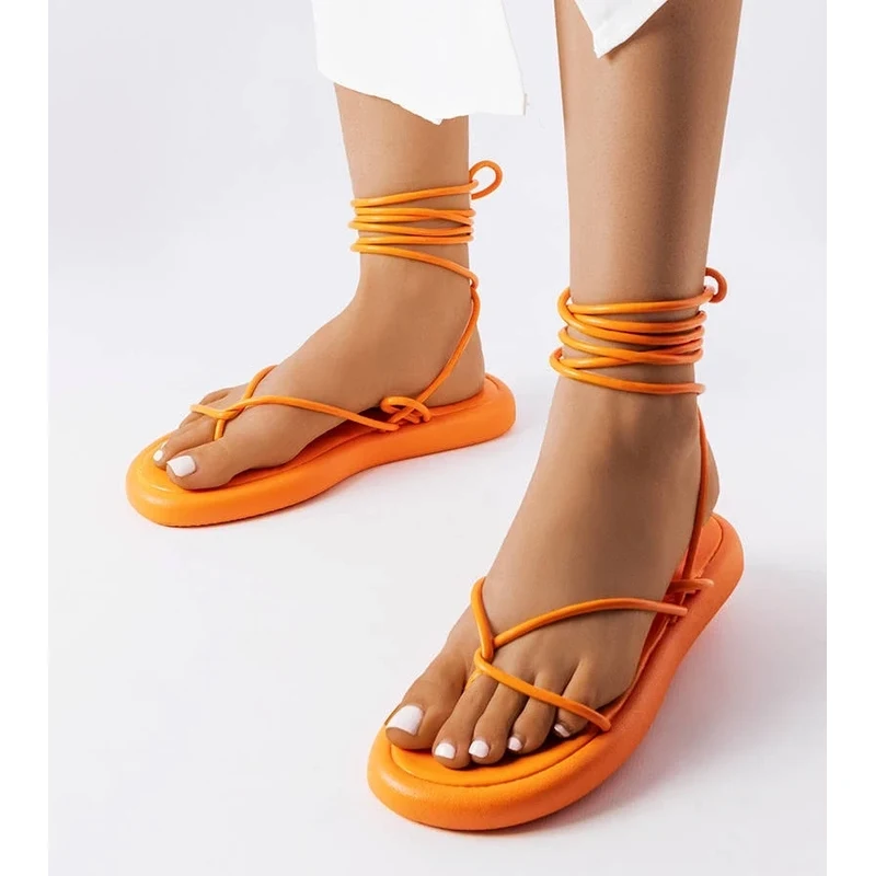 Gemre Orange lace-up sandals Laurence 106992451