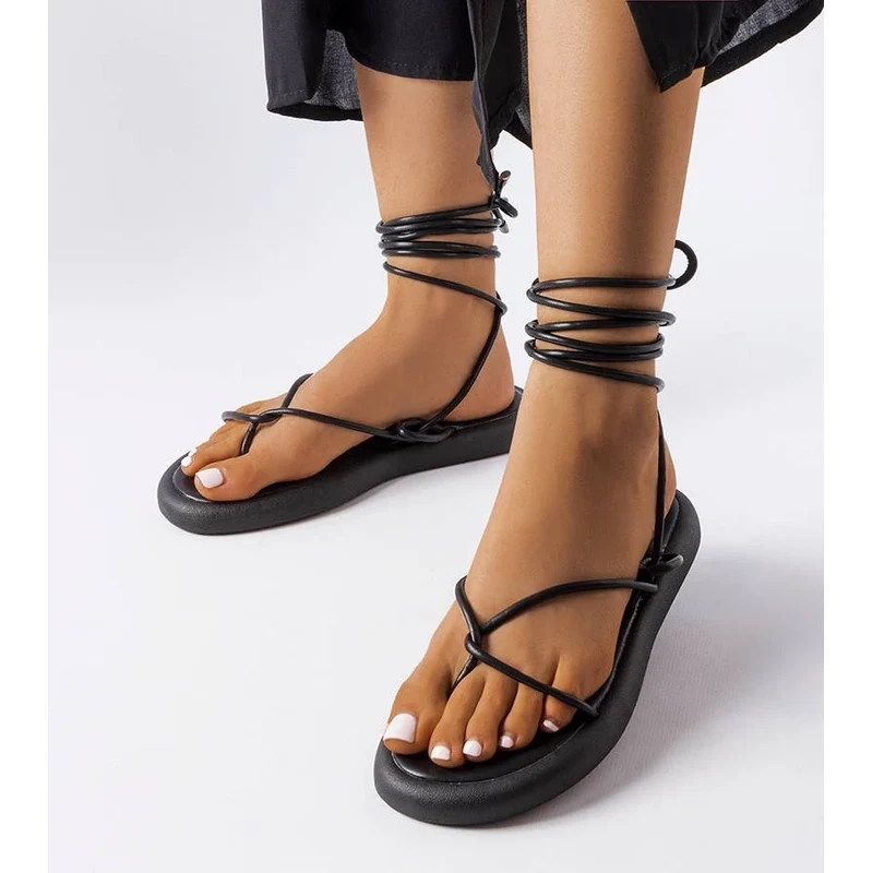 Gemre Black lace-up sandals Laurence 106992450