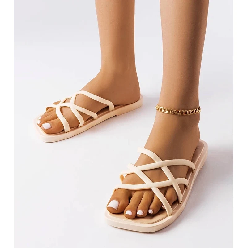 D/CEO marka niezdefiniowana Beige Rubber Flip-Flops Pearlman 106992499