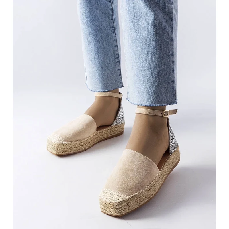 Gemre Beige espadrilles with a glitter insert Myasia 106992610