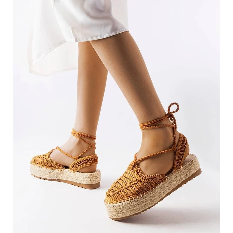 Gemre Camel lace-up espadrilles Partenia