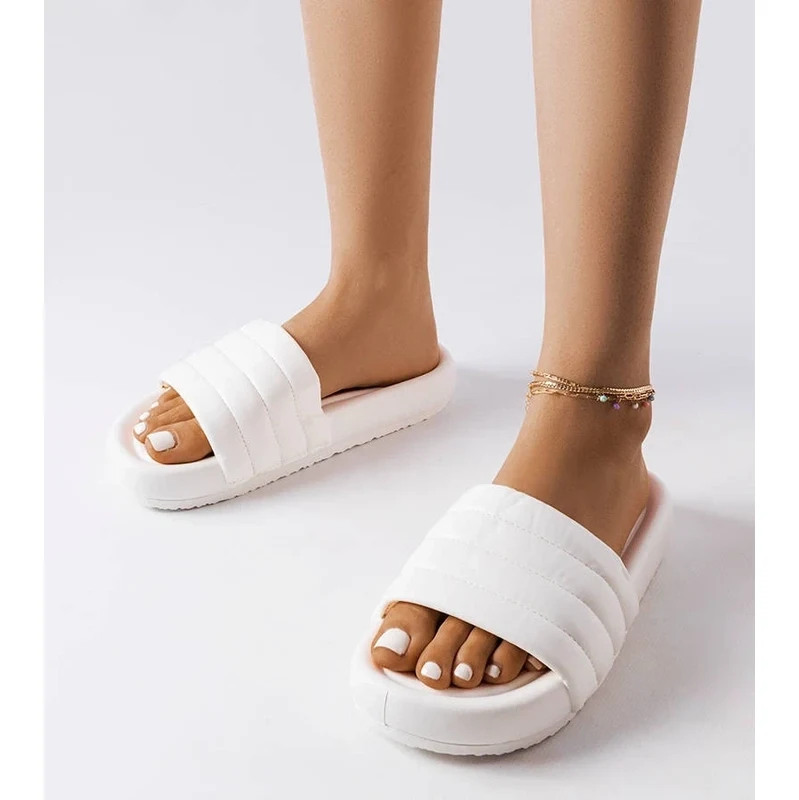 D/CEO marka niezdefiniowana White quilted slides Dorene 106992660