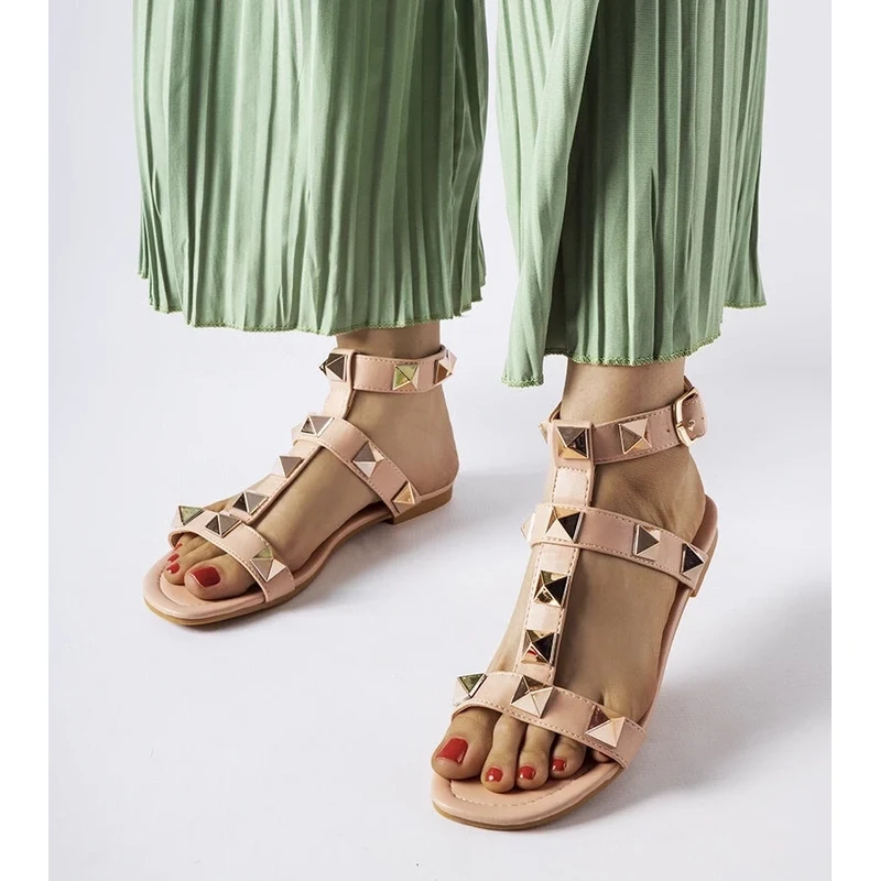 Gemre Pink sandals with studs Ignazio