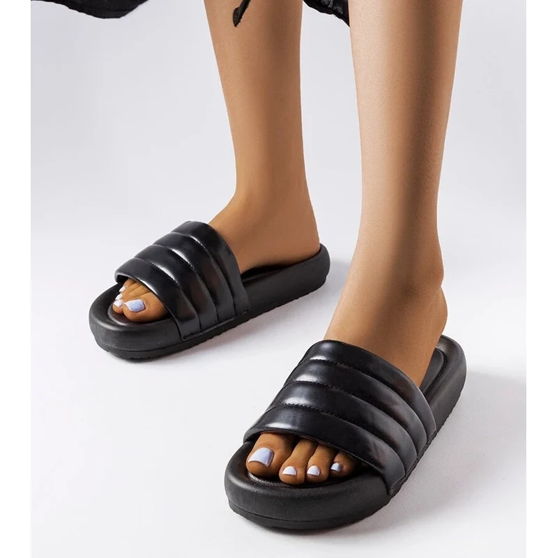 marka niezdefiniowana Black everyday slides Skillen