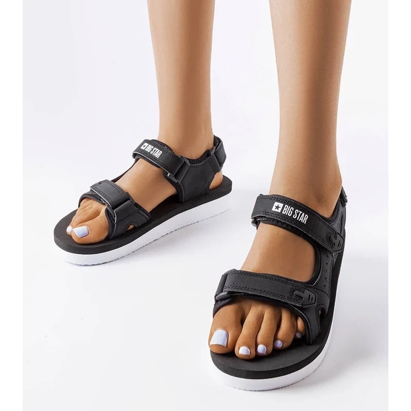 Black foam sandals Big Star
