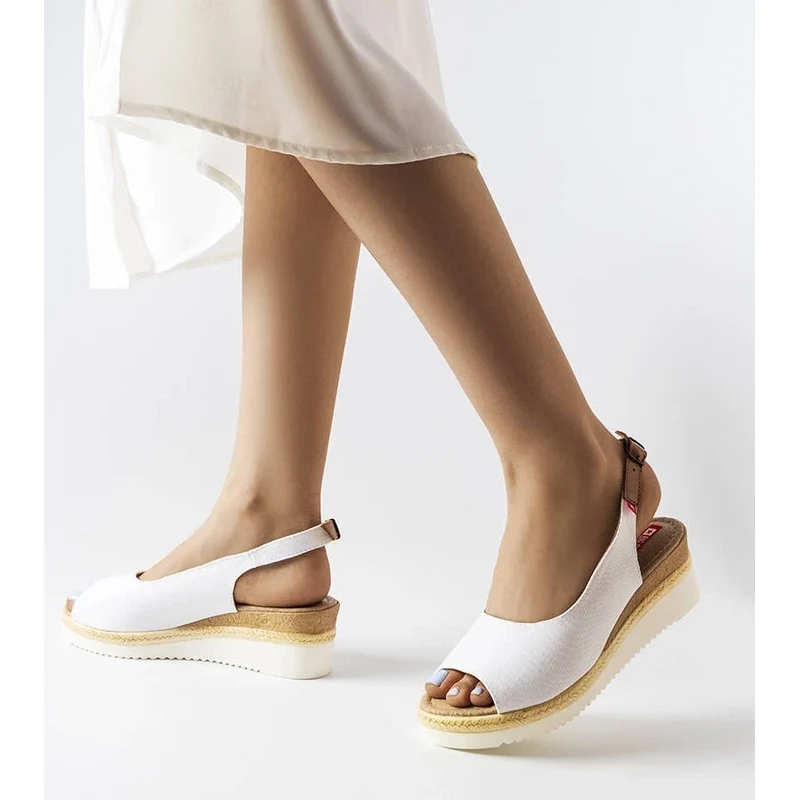 White wedge sandals Big Star
