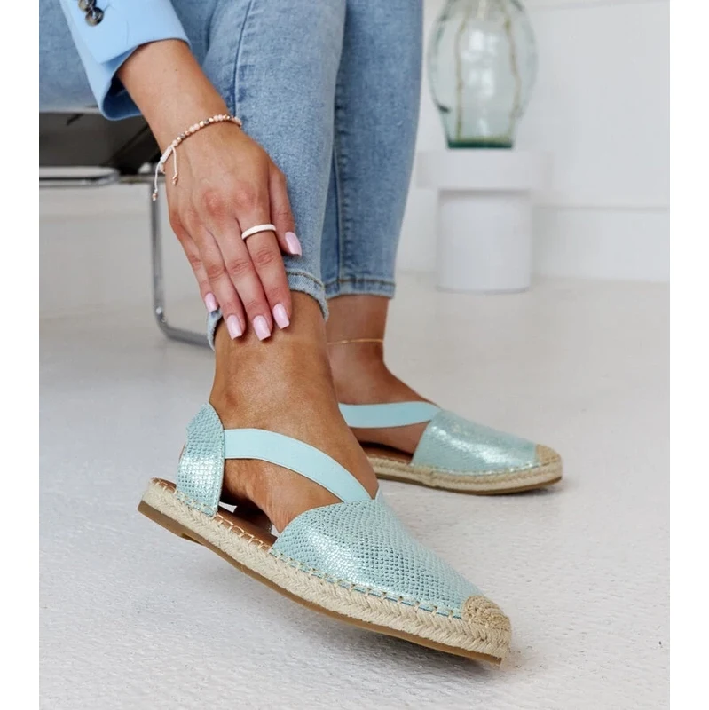 Gemre Light green backless espadrilles Tharna 106992939