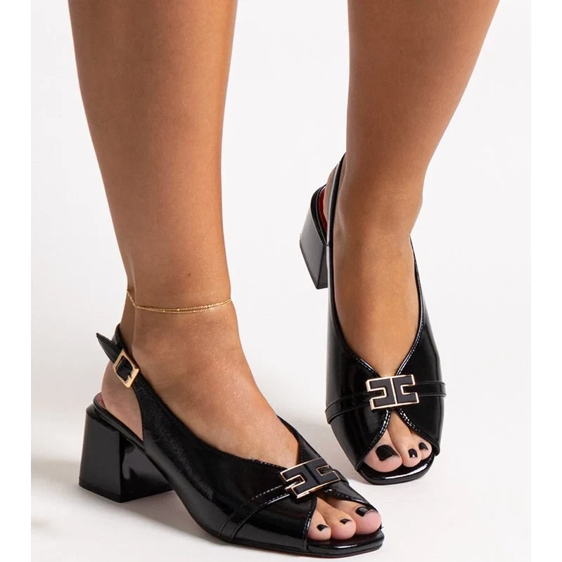 Gemre Black sandals with leather insole Totana