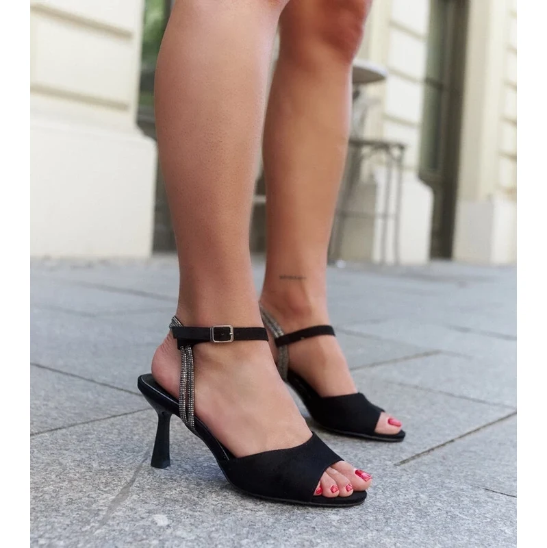 Gemre Sandals with leather insole decorated with rhinestones