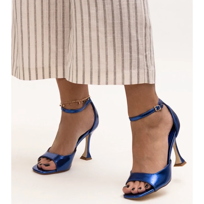 D/CEO Gemre Delinda Shiny High Heel Sandals with Strap 106993084