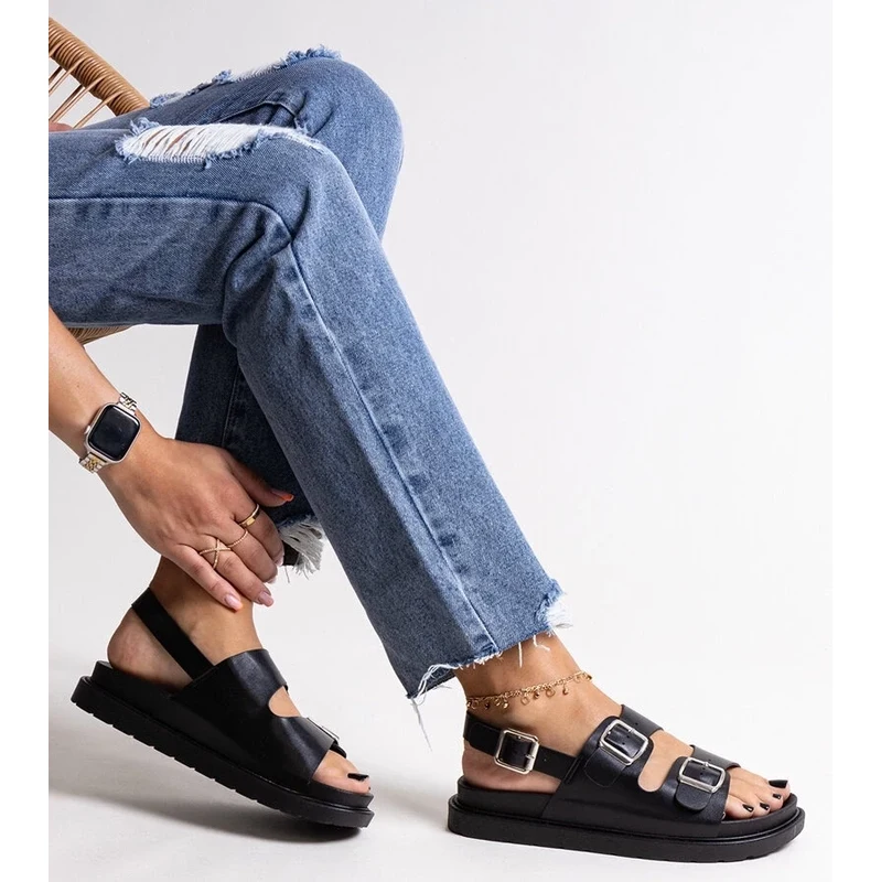D/CEO Gemre Black platform sandals Bashera