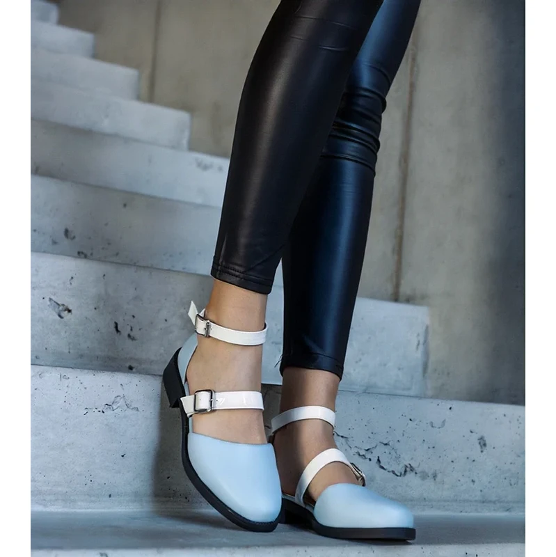 Gemre Josiane blue buckle ballet flats