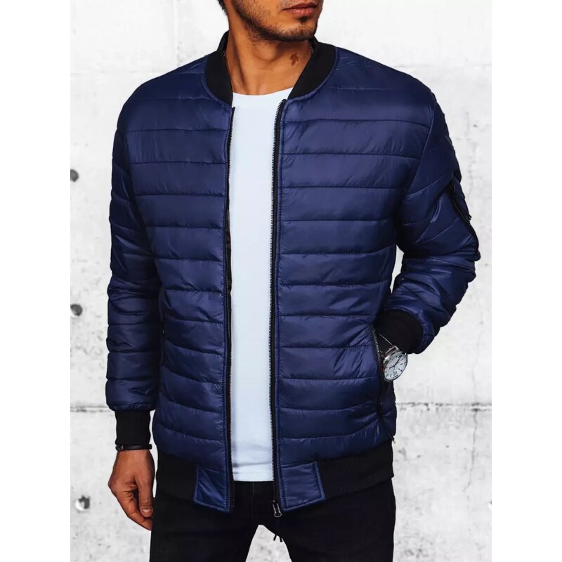 Pánská bunda prošívaná bomber jacket tmavě modrá Dstreet