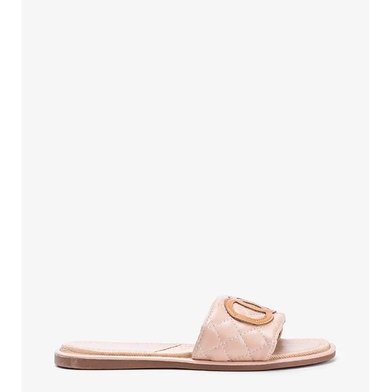 marka niezdefiniowana Beige womens flip-flops Ypsy
