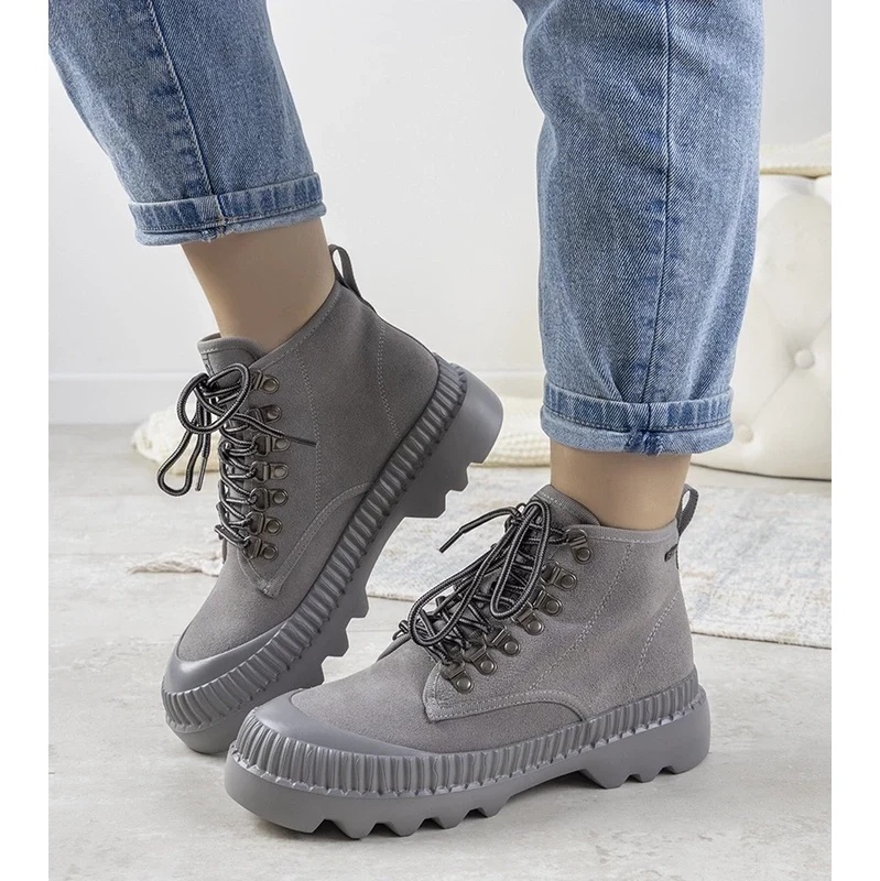 Gray womens sports ankle boots Big Star Laprise