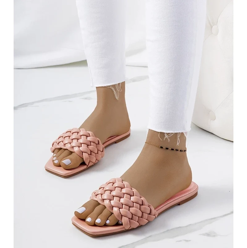 marka niezdefiniowana Pink flat heel sandals DAdda 108967292