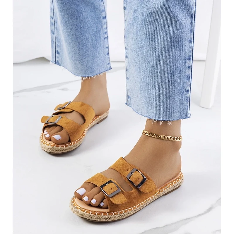 marka niezdefiniowana Brown Womens Flip-Flops Finnan