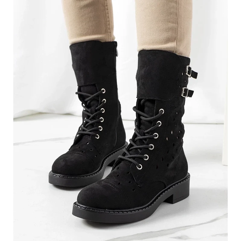 Gemre Black perforated ankle boots Barkly
