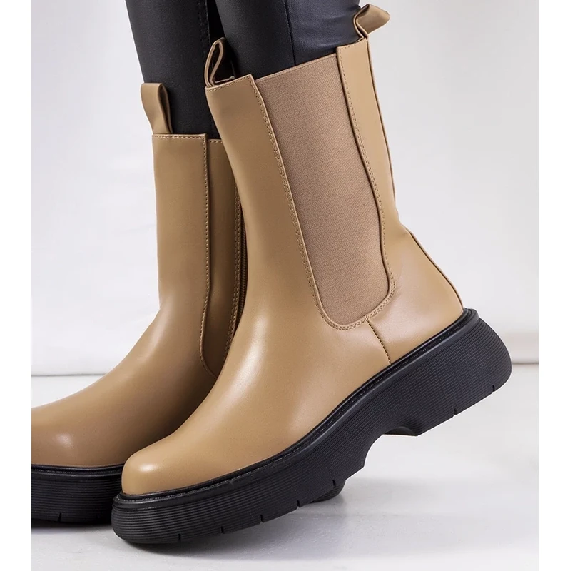 Gemre Beige combat boots Willsden
