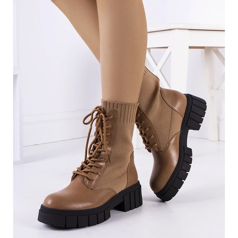 Gemre Brown ankle boots with elastic upper Ada
