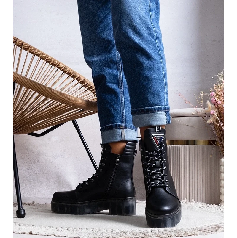 Gemre Black ankle boots natural leather Charlton 106995422