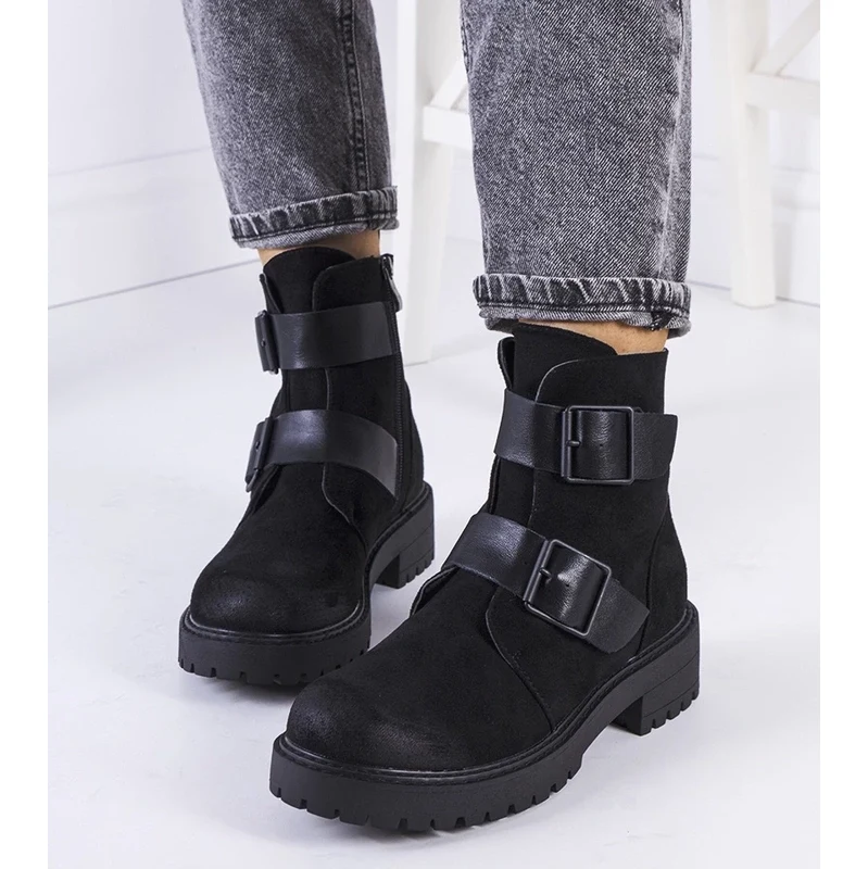 Gemre Black eco-suede ankle boots Leurbost 106995407