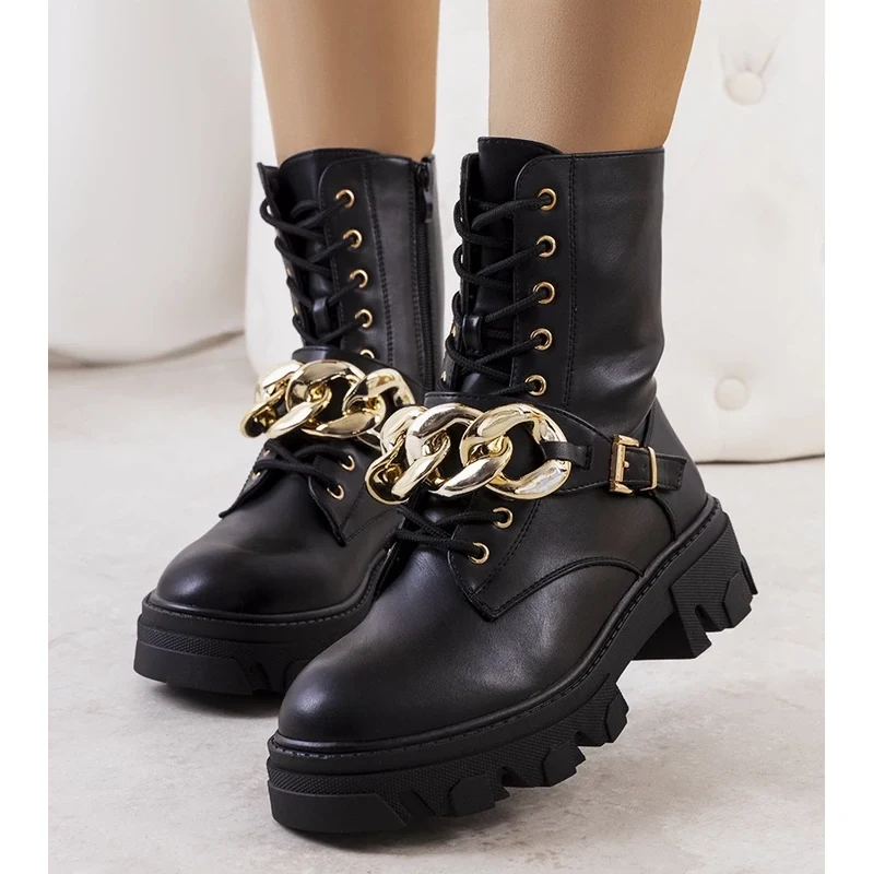 Gemre Black ankle boots with chain Laboy 106995439