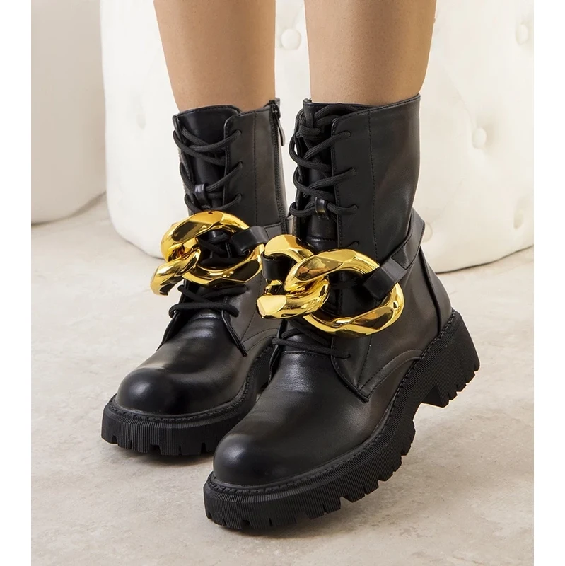 Gemre Black hiking boots with chain Galar 106995458