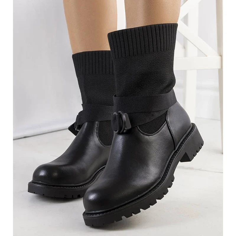 Gemre Black ankle boots with elastic upper Ricky