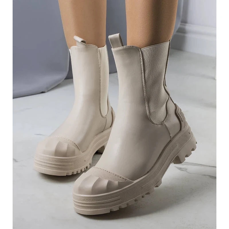 Gemre Beige womens ankle boots Crispo