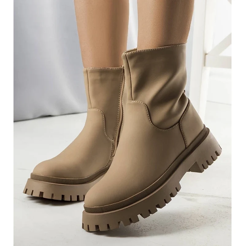 Gemre Brown insulated ankle boots Basil
