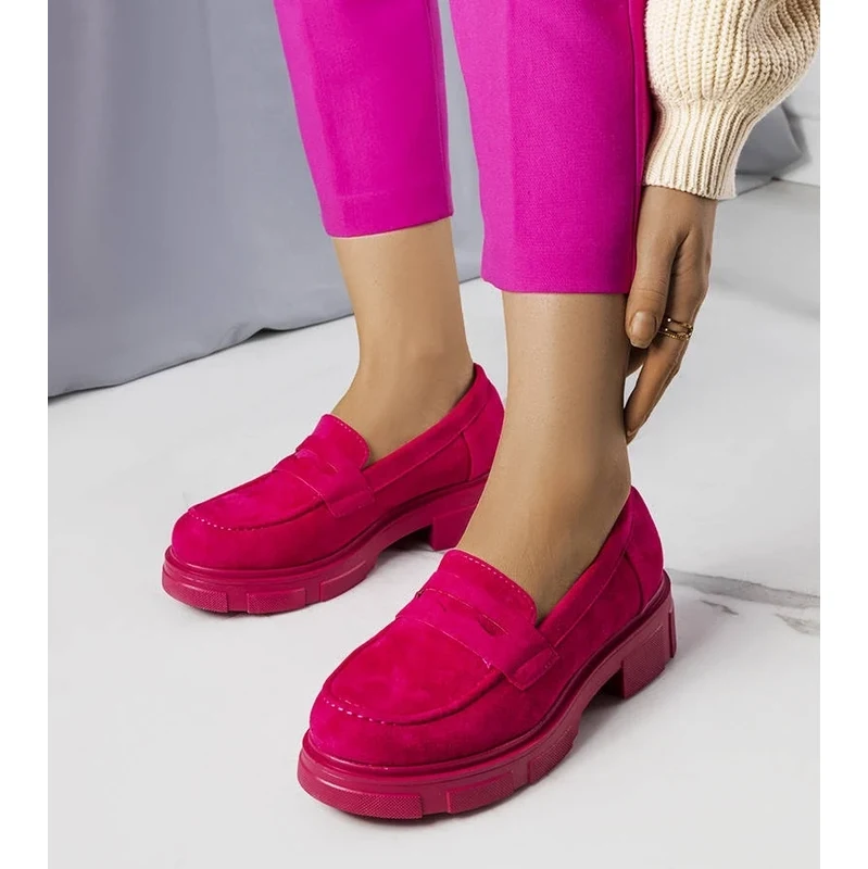 Gemre Pink eco-suede loafers Alacoque 106995616