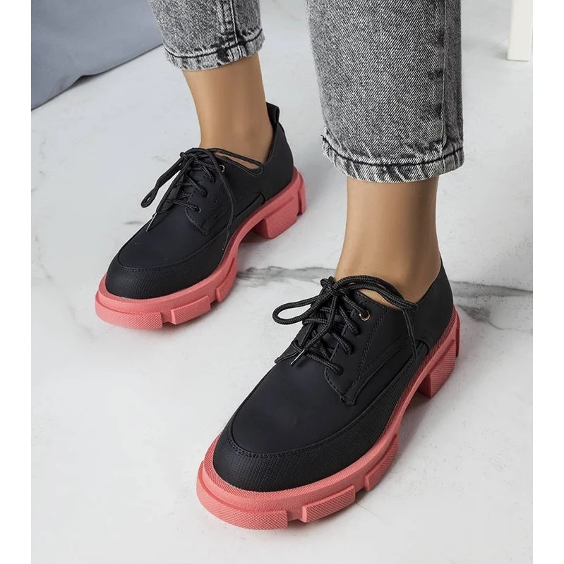 Gemre Black lace-up shoes on a chunky sole Kay 106995611