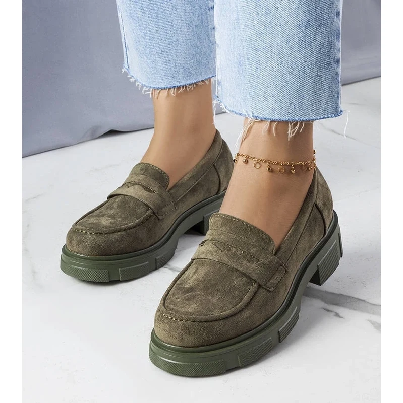 Gemre Green eco-suede Alacoque loafers 106995615
