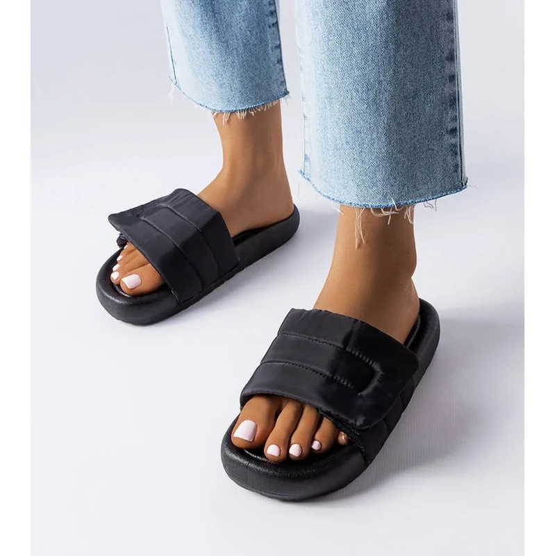 marka niezdefiniowana Black Velcro Sandals Aleron