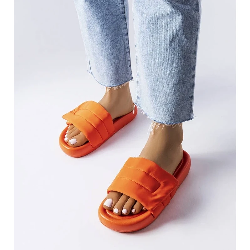 marka niezdefiniowana Orange Velcro Sandals Aleron