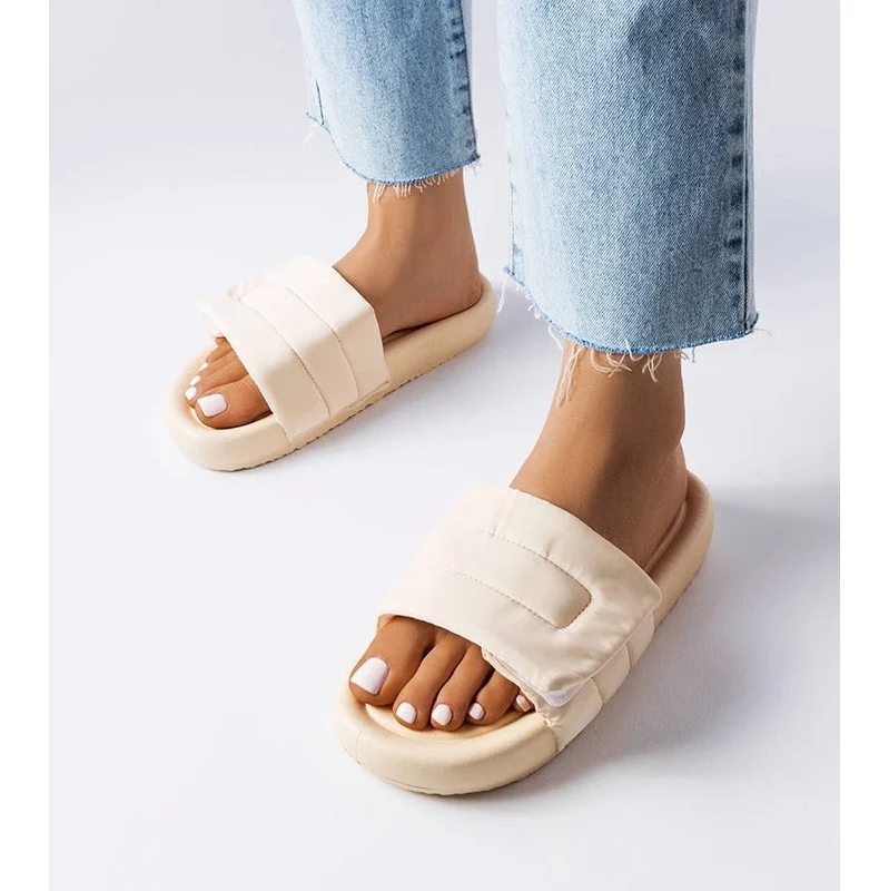 marka niezdefiniowana Beige Velcro Sandals Aleron 106995645