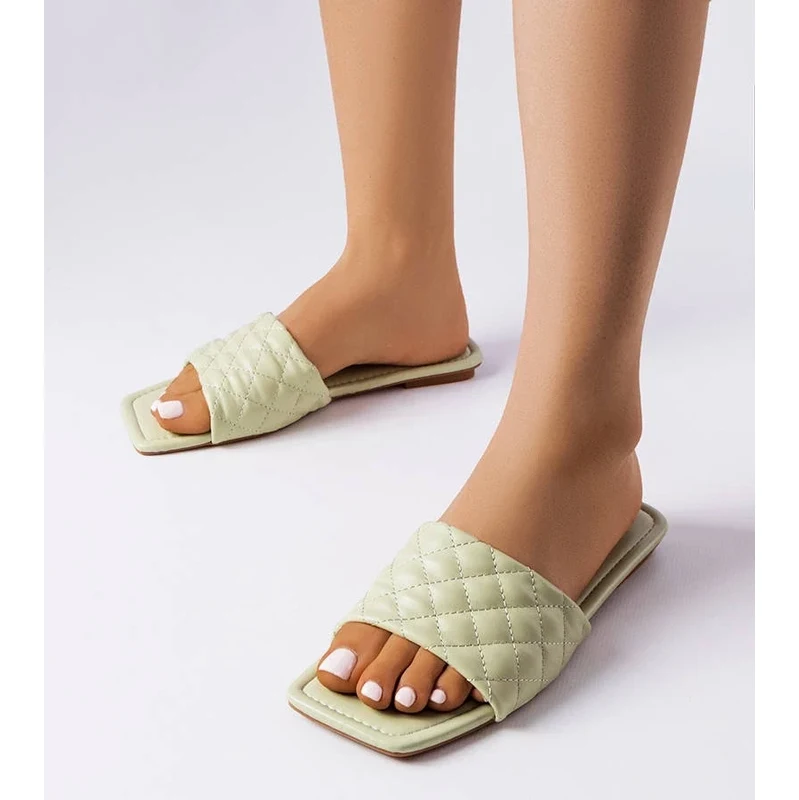 marka niezdefiniowana Green elegant quilted mules Labrie 108967295