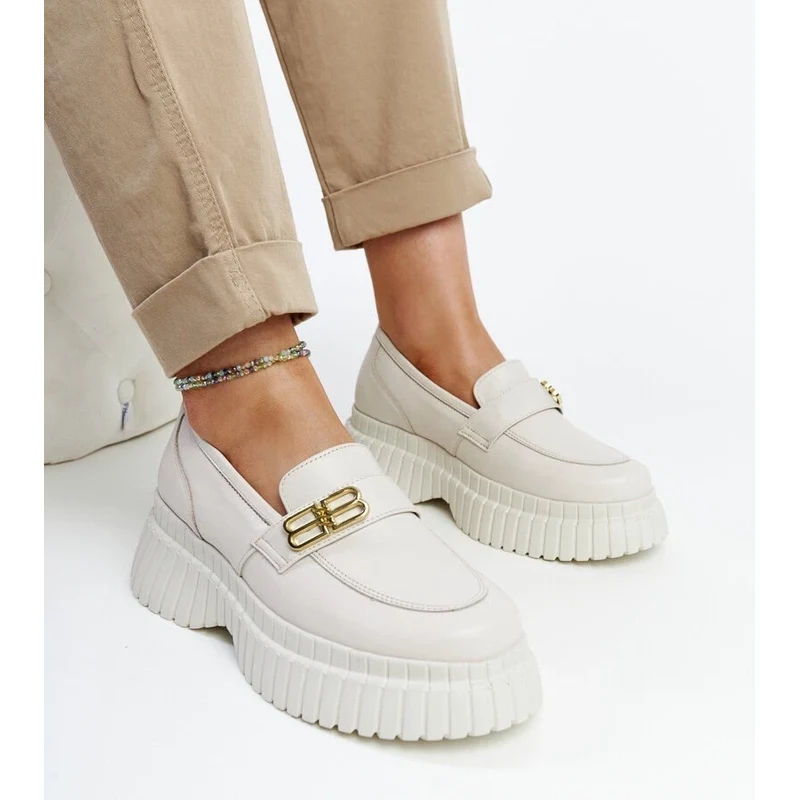Light beige leather shoes Karino 106995729