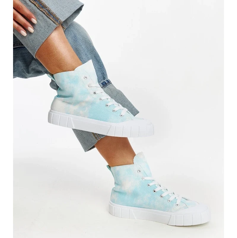Gemre Blue high fabric sneakers Raissa